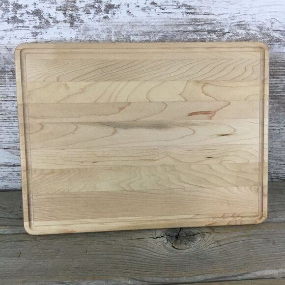 "Kitchen for Feeding Dogs" Engraved Maple Cutting Board with Drip Ring - Picture 6 of 7